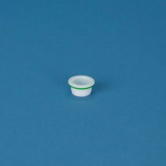 Kapsel 29 mm hvid m/forseglings-ring i grøn LDPE