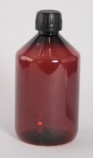 Flaske 500 ml brun/28 mm/PET