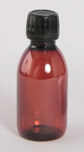 Flaske 150 ml brun Sirup/28 mm/PET
