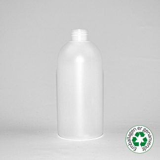 Flaske naturel 500 ml / 28mm rHDPE