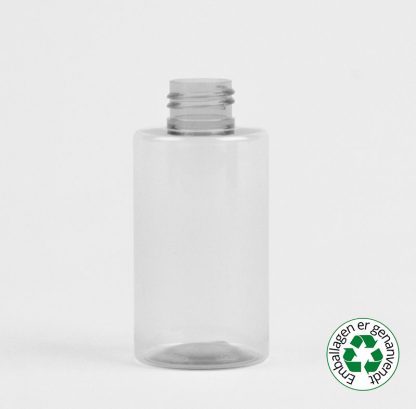 Flaske 125ml klar 24/410 R-pet sharp cylindrical
